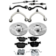 9-Piece Kit Front, Driver and Passenger Side Axle Assembly - New 9-Piece Kit, 3.0L, 6Cyl, Includes (2) Brake Disc, (1) Brake Pad Set, (2) Axle Assembly and (4) Control Arm