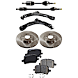 8-Piece Kit Front, Driver and Passenger Side Axle Assembly with Brake Discs, Brake Pad Set, and Control Arms, Standard Transmission