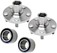2-Wheel Set Front Wheel Hub, 5 Lugs, Without Bearing, Includes (2) Wheel Hub and (2) Wheel Bearing