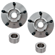 2-Wheel Set Front Wheel Hub, 5 Lugs, Without Bearing, Includes (2) Wheel Hub and (2) Wheel Bearing