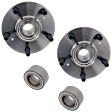 2-Wheel Set Wheel Hub, 5 Lugs, Without Bearing, Includes (2) Wheel Hub and (2) Wheel Bearing