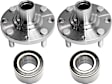 2-Wheel Set Front Wheel Hub, 4 Lugs, Without Bearing, Includes (2) Wheel Bearing and (2) Wheel Hub