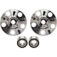 2-Wheel Set Rear Wheel Hub, 5 Lugs, Without Bearing,, 2.4L, 4Cyl, Includes (2) Wheel Hub and (2) Wheel Bearing