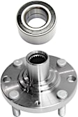 2-Piece Kit Front, Driver or Passenger Side Wheel Hub, 4 Lugs, Without Bearing Includes (1) Wheel Bearing and (1) Wheel Hub