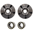 2-Wheel Set Front Wheel Hub, 5 Lugs, Without Bearing, Includes (2) Wheel Bearing and (2) Wheel Hub