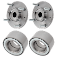 2-Wheel Set Front Wheel Hub, 4 Lugs, Without Bearing, FWD, Includes (2) Wheel Bearing and (2) Wheel Hub