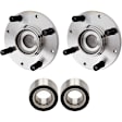 2-Wheel Set Front Wheel Hub, 4 Lugs, Without Bearing, FWD, Includes (2) Wheel Bearing and (2) Wheel Hub