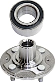 2-Piece Kit Front, Driver or Passenger Side Wheel Hub, 4 Lugs, Without Bearing Includes (1) Wheel Bearing and (1) Wheel Hub