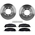 KIT-TRW101221-1022 2-Wheel Set Rear Brake Disc and Pad Kit, Plain Surface 8 Lugs 357.89 mm Semi-metallic Premium Friction Series, Includes (2) Disc and (1) Pad Set
