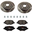 2014 Ford Explorer - 2-Wheel Set Rear Brake Disc and Pad Kit, Natural Finish, Plain Surface, 5 Lugs, 329.95 mm, Ceramic, 3.5L 6Cyl, Includes (1) Brake Pad Set and (2) Brake Disc