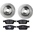2015 Ford Transit Connect - 2-Wheel Set Front Brake Disc and Pad Kit, Natural Finish, Plain Surface, 5 Lugs, 299.97 mm, Semi-metallic, 1.6L 4Cyl, Includes (2) Brake Disc and (1) Brake Pad Set
