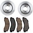 KIT-TRW101221-1228 2-Wheel Set Front Brake Disc and Pad Kit, Plain Surface 6 Lugs 350.01 mm Ceramic Premium Friction Series, Includes (2) Brake Disc and (1) Brake Pad Set