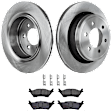 KIT-TRW101221-1272 2-Wheel Set Rear Brake Disc and Pad Kit, Plain Surface 6 Lugs 347.98 mm Ceramic Premium Friction Series, Includes (1) Brake Pad Set and (2) Brake Disc