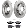 KIT-TRW101221-1347 2-Wheel Set Rear Brake Disc and Pad Kit, Plain Surface 5 Lugs 271.02 mm Semi-metallic Premium Friction Series, Includes (1) Brake Pad Set and (2) Brake Disc