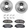2012 Honda Civic - 2-Wheel Set Front Brake Disc and Pad Kit, Natural Finish, Plain Surface, 5 Lugs, 261.87 mm, Ceramic, 1.8L 4Cyl, Includes (1) Brake Pad Set and (2) Brake Disc