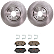KIT-TRW101221-1834 2-Wheel Set Front Brake Disc and Pad Kit, Plain Surface 5 Lugs 320.04 mm Ceramic Premium Friction Series, Includes (2) Brake Disc and (1) Brake Pad Set