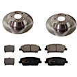 KIT-TRW101221-1837 2-Wheel Set Rear Brake Disc and Pad Kit, Plain Surface 5 Lugs 302.01 mm Ceramic Premium Friction Series, Includes (1) Brake Pad Set and (2) Brake Disc