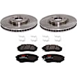 KIT-TRW101221-1894 2-Wheel Set Front Brake Disc and Pad Kit, Plain Surface 5 Lugs 320.04 mm Ceramic Premium Friction Series, Includes (2) Disc and (1) Pad Set