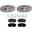 KIT-TRW101221-1900 2-Wheel Set Front Brake Disc and Pad Kit, Plain Surface 5 Lugs 305.05 mm Ceramic Premium Friction Series, Includes (1) Brake Pad Set and (2) Brake Disc