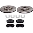 KIT-TRW101221-1903 2-Wheel Set Front Brake Disc and Pad Kit, Plain Surface 5 Lugs 320.04 mm Ceramic Premium Friction Series, Includes (2) Disc and (1) Pad Set
