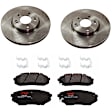 KIT-TRW101221-1921 2-Wheel Set Front Brake Disc and Pad Kit, Plain Surface 5 Lugs 299.97 mm Ceramic Premium Friction Series, Includes (1) Brake Pad Set and (2) Brake Disc
