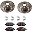 KIT-TRW101221-1975 2-Wheel Set Rear Brake Disc and Pad Kit, Plain Surface 5 Lugs 308 mm Ceramic Premium Friction Series, Includes (1) Brake Pad Set and (2) Brake Disc