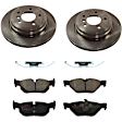 KIT-TRW101221-197 2-Wheel Set Rear Brake Disc and Pad Kit, Plain Surface 5 Lugs 299.72 mm Semi-metallic Premium Friction Series, Includes (1) Brake Pad Set and (2) Brake Disc