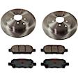 KIT-TRW101221-2041 2-Wheel Set Rear Brake Disc and Pad Kit, Plain Surface 5 Lugs 308 mm Ceramic Premium Friction Series, Includes (1) Brake Pad Set and (2) Brake Disc