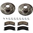 KIT-TRW101221-2179 2-Wheel Set Front Brake Disc and Pad Kit, Plain Surface 5 Lugs 305.05 mm Ceramic Premium Friction Series, Includes (2) Disc and (1) Pad Set