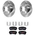 KIT-TRW101221-2248 2-Wheel Set Rear Brake Disc and Pad Kit, Plain Surface 5 Lugs 282.96 mm Ceramic Premium Friction Series, Includes (2) Brake Disc and (1) Brake Pad Set