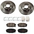 KIT-TRW101221-2297 2-Wheel Set Front Brake Disc and Pad Kit, Plain Surface 5 Lugs 279.91 mm Ceramic Premium Friction Series, Includes (1) Brake Pad Set and (2) Brake Disc