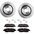 KIT-TRW101221-2385 2-Wheel Set Front Brake Disc and Pad Kit, Plain Surface 5 Lugs 343.92 mm Semi-metallic Premium Friction Series, Includes (2) Brake Disc and (1) Brake Pad Set