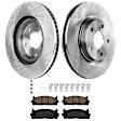 KIT-TRW101221-2420 2-Wheel Set Front Brake Disc and Pad Kit, Plain Surface 5 Lugs 295.91 mm Ceramic Premium Friction Series, Includes (1) Brake Pad Set and (2) Brake Disc