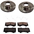 KIT-TRW101221-2504 2-Wheel Set Front Brake Disc and Pad Kit, Plain Surface 5 Lugs 354.08 mm Ceramic Premium Friction Series, Includes (1) Brake Pad Set and (2) Brake Disc