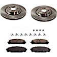 KIT-TRW101221-2507 2-Wheel Set Front Brake Disc and Pad Kit, Plain Surface 5 Lugs 327.91 mm Ceramic Premium Friction Series, Includes (1) Brake Pad Set and (2) Brake Disc