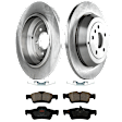 KIT-TRW101221-2859 2-Wheel Set Rear Brake Disc and Pad Kit, Plain Surface 5 Lugs 329.95 mm Semi-metallic Premium Friction Series, Includes (1) Brake Pad Set and (2) Brake Disc