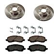 KIT-TRW101221-2974 2-Wheel Set Front Brake Disc and Pad Kit, Plain Surface 5 Lugs 276.3 mm Ceramic Premium Friction Series, Includes (2) Brake Disc and (1) Brake Pad Set