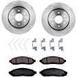 KIT-TRW101221-3122 2-Wheel Set Front Brake Disc and Pad Kit, Plain Surface 6 Lugs 295.91 mm Ceramic Premium Friction Series, Includes (1) Brake Pad Set and (2) Brake Disc