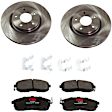 KIT-TRW101221-3129 2-Wheel Set Front Brake Disc and Pad Kit, Plain Surface 5 Lugs 296 mm Ceramic Premium Friction Series, Includes (2) Brake Disc and (1) Brake Pad Set