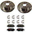 2012 Nissan Rogue - 2-Wheel Set Rear Brake Disc and Pad Kit, Natural Finish, Plain Surface, 5 Lugs, 291.85 mm, Ceramic, 2.5L 4Cyl, Includes (1) Brake Pad Set and (2) Brake Disc