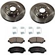 KIT-TRW101221-3184 2-Wheel Set Front Brake Disc and Pad Kit, Plain Surface 5 Lugs 295.91 mm Ceramic Premium Friction Series, Includes (2) Brake Disc and (1) Brake Pad Set