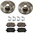 KIT-TRW101221-3300 2-Wheel Set Front Brake Disc and Pad Kit, Plain Surface 5 Lugs 275.08 mm Ceramic Premium Friction Series, Includes (2) Brake Disc and (1) Brake Pad Set