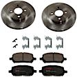 KIT-TRW101221-3401 2-Wheel Set Front Brake Disc and Pad Kit, Plain Surface 4 Lugs 256.03 mm Ceramic Premium Friction Series, Includes (1) Brake Pad Set and (2) Brake Disc