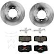 KIT-TRW101221-3598 2-Wheel Set Front Brake Disc and Pad Kit, Plain Surface 6 Lugs 289.05 mm Ceramic Premium Friction Series, Includes (1) Brake Pad Set and (2) Brake Disc