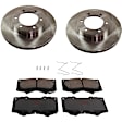 KIT-TRW101221-3649 2-Wheel Set Front Brake Disc and Pad Kit, Plain Surface 6 Lugs 319.02 mm Ceramic Premium Friction Series, Includes (1) Brake Pad Set and (2) Brake Disc