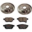 KIT-TRW101221-3684 2-Wheel Set Rear Brake Disc and Pad Kit, Plain Surface 5 Lugs 259.08 mm Ceramic Premium Friction Series, Includes (1) Brake Pad Set and (2) Brake Disc