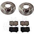 KIT-TRW101221-3701 2-Wheel Set Front Brake Disc and Pad Kit, Plain Surface 6 Lugs 318.77 mm Ceramic Premium Friction Series, Includes (1) Brake Pad Set and (2) Brake Disc