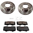 KIT-TRW101221-3705 2-Wheel Set Front Brake Disc and Pad Kit, Plain Surface 6 Lugs 318.77 mm Ceramic Premium Friction Series, Includes (1) Brake Pad Set and (2) Brake Disc