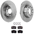 KIT-TRW101221-3748 2-Wheel Set Rear Brake Disc and Pad Kit, Plain Surface 5 Lugs 272.03 mm Semi-metallic Premium Friction Series, Includes (1) Brake Pad Set and (2) Brake Disc