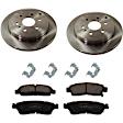 KIT-TRW101221-385 2-Wheel Set Rear Brake Disc and Pad Kit, Plain Surface 6 Lugs 330.96 mm Semi-metallic Premium Friction Series, Includes (1) Brake Pad Set and (2) Brake Disc